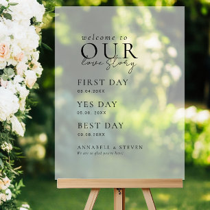 Elegant, Classic, WELCOME TO OUR LOVE STORY Acrylic Sign