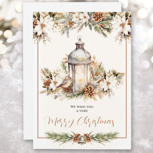 Elegant Classic White and Cream Christmas Card