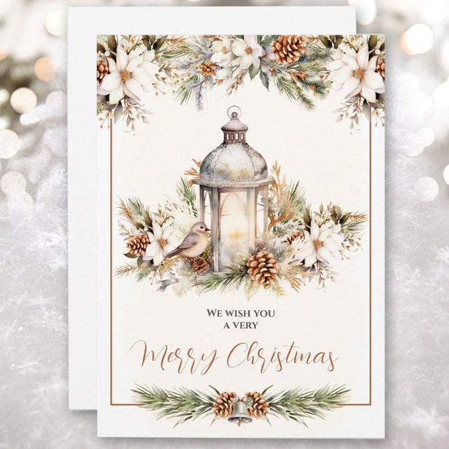 Elegant Classic White and Cream Christmas Card (Elegant Classic White and Cream Christmas Card)