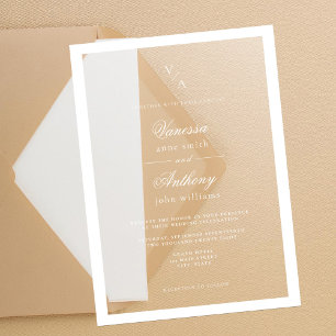 Elegant Classic White Border Wedding Acrylic Invitations