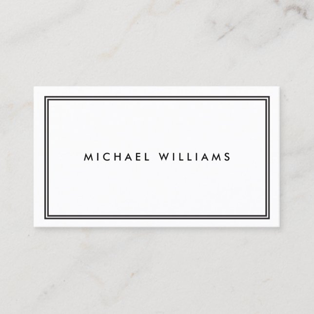 Elegant Classic White Business Card (Front)