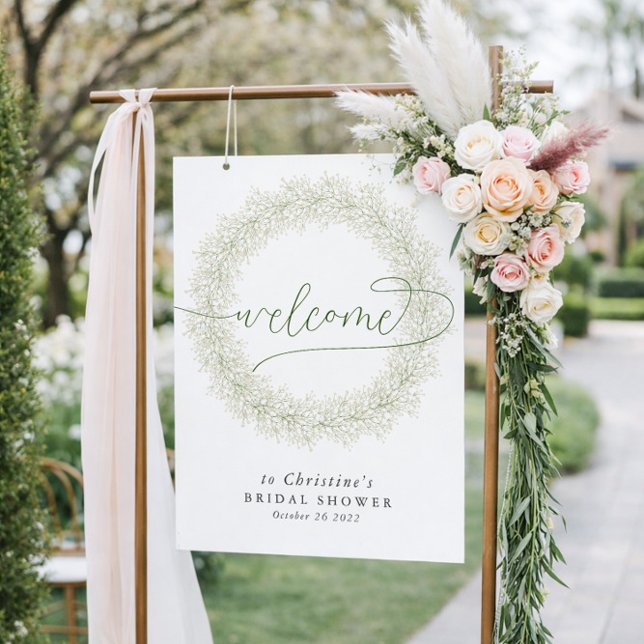Elegant Classic White Flower Bridal Shower Welcome Poster (Creator Uploaded)