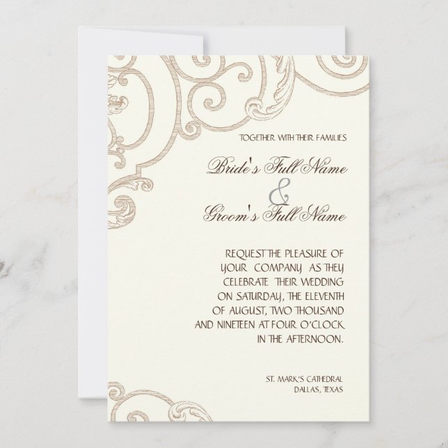 Elegant Classic White Orchid Minimalist Floral Invitation (Front)