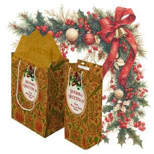 Elegant Classic William Morris Personalised Wine Gift Bag