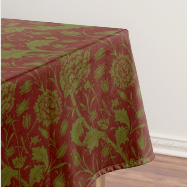 Elegant Classic William Morris Red Green  Tablecloth (Elegant classic William Morris tablecloth)