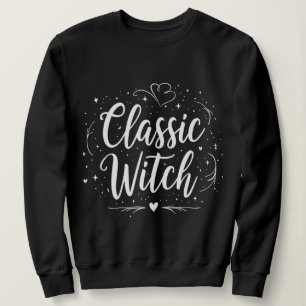 Elegant Classic Witch Calligraphy Style Halloween Sweatshirt
