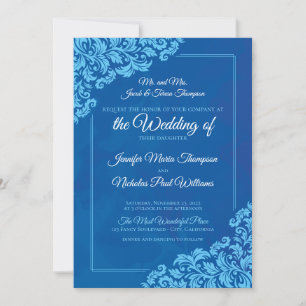 Elegant Classic With Floral Ornaments for Wedding Invitation