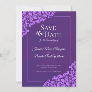 Elegant Classic With Floral Ornaments for Wedding Invitation