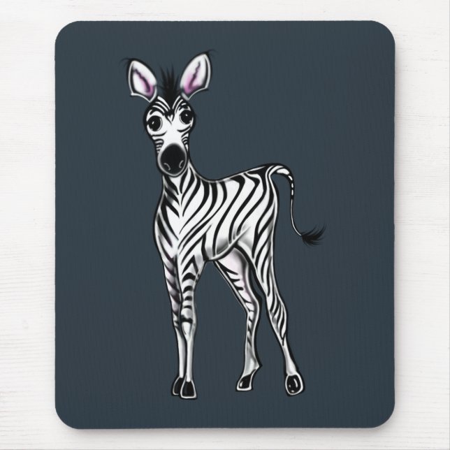 Elegant classic Zebra drawing Mouse Pad (Front)
