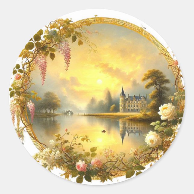 Elegant Classical Aesthetic – Timeless Beauty in A Classic Round Sticker (Front)