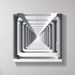 Elegant Classical Colonnade Art - Infinite Archite Canvas Print