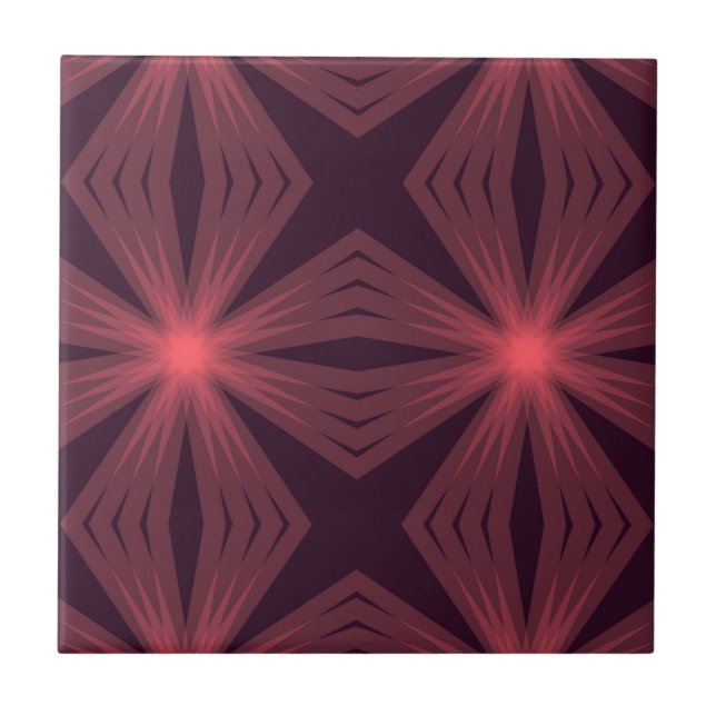 Elegant classical retro style geometric flower art ceramic tile (Front)