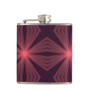 Elegant classical retro style geometric flower art hip flask