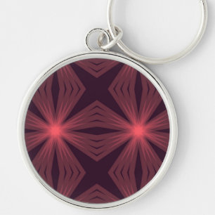Elegant classical retro style geometric flower art key ring