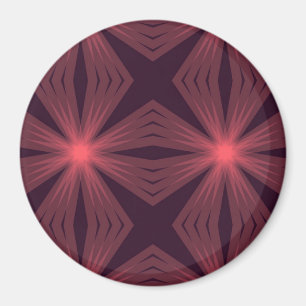 Elegant classical retro style geometric flower art magnet