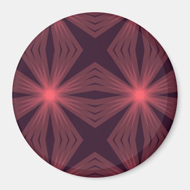 Elegant classical retro style geometric flower art magnet (Front)