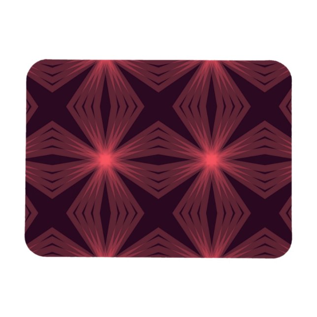 Elegant classical retro style geometric flower art magnet (Horizontal)