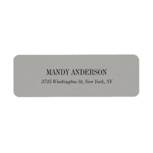 Elegant Classical Simple Grey Minimalist Design Return Address Label