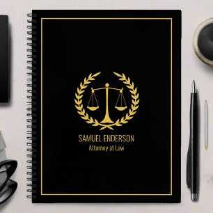 Elegant Classy Black & Gold Lawyer Business  Notebook