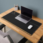 Elegant Classy Black & Gold Personalised Monogram  Desk Mat<br><div class="desc">Your monogrammed desk mat is a beautifully personalised way to show off your style. It features an elegant initial and name to personalise. To personalise the monogram with your own letter, please click on "Edit using design tool" and "crop". Move the cropped area to your letter. Then click "Done" and...</div>