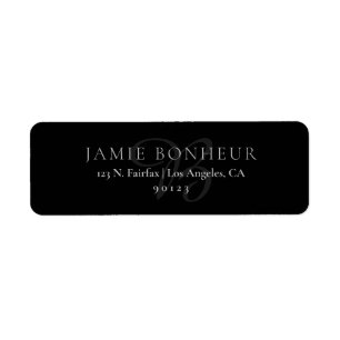 Elegant Classy Black & Grey Return Address Label