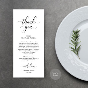 Elegant Classy Black, Place Setting Thank You Card