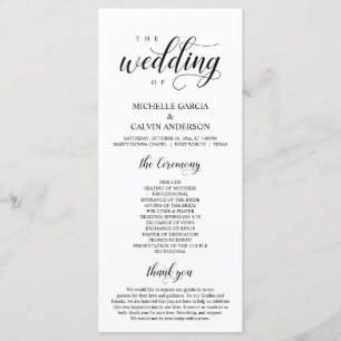Elegant Classy, Black script, Wedding Ceremony Pro Program