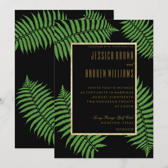 Elegant Classy Bracken Wedding Invitation (Front/Back)