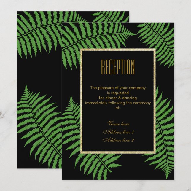 Elegant Classy Bracken Wedding Reception Invitation (Front/Back)