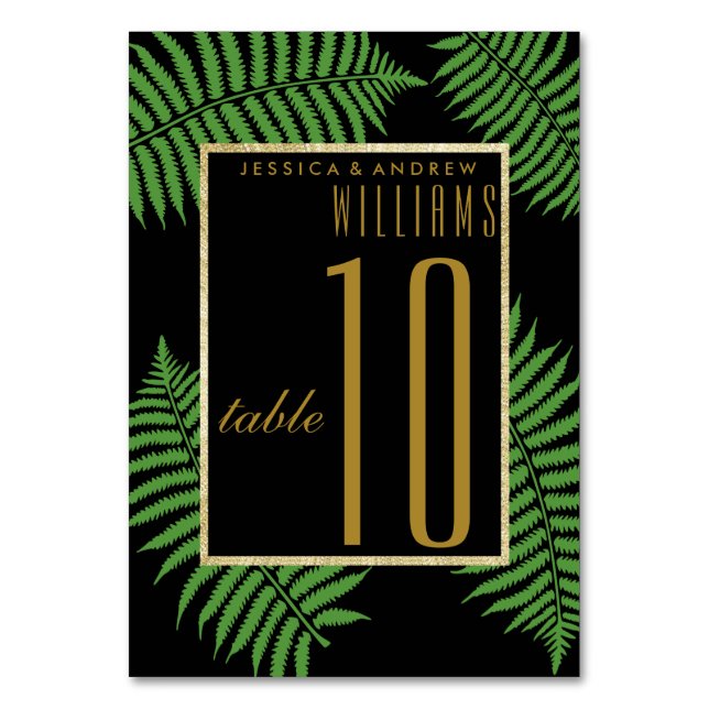 Elegant Classy Bracken Wedding Table Number (Front)