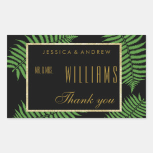 Elegant Classy Bracken Wedding Thank You Rectangular Sticker