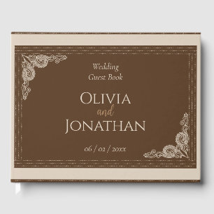 Elegant Classy Bronze ornate Wedding Guest Book