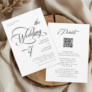Elegant Classy Calligraphy Wedding All in One Invitation