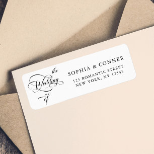 Elegant Classy Calligraphy Wedding Return Address Label