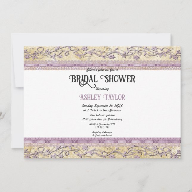 Elegant Classy Chic Frame Formal Bridal Shower Invitation (Front)