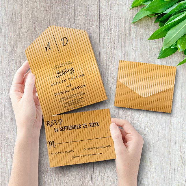 Elegant classy chic gold All in One Wedding Invite (Creator Uploaded)