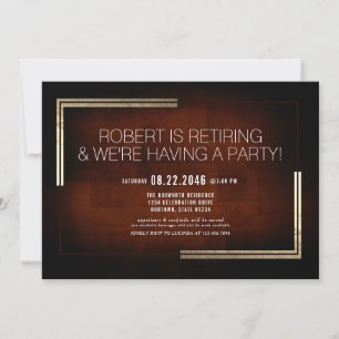 Elegant Classy Chocolate/Gold Retirement Party Invitation
