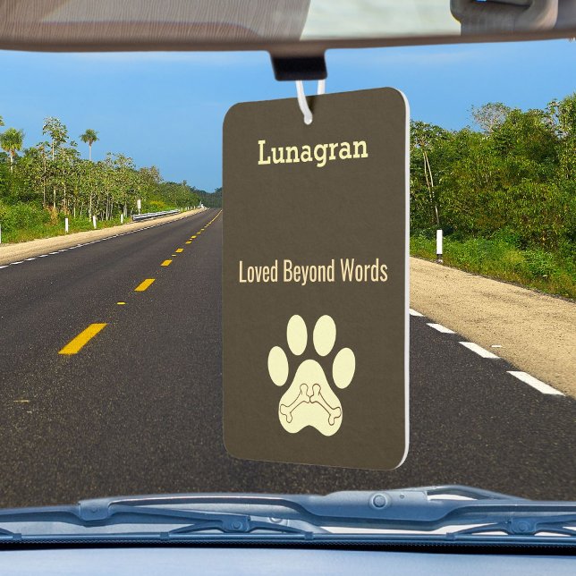 Elegant Classy DIY Pet Name Dog Mom Paw Minimalist Car Air Freshener (Creator Uploaded)