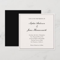 Elegant Classy Formal Black Frame Script Wedding 
