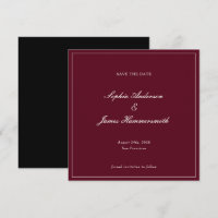Elegant Classy Formal Burgundy Red Script Wedding 