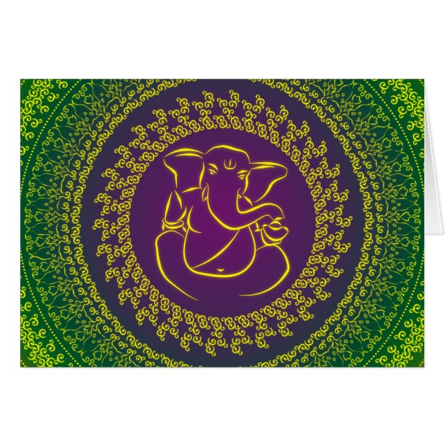 Elegant Classy Ganesh/ Indian God Card (Front Horizontal)