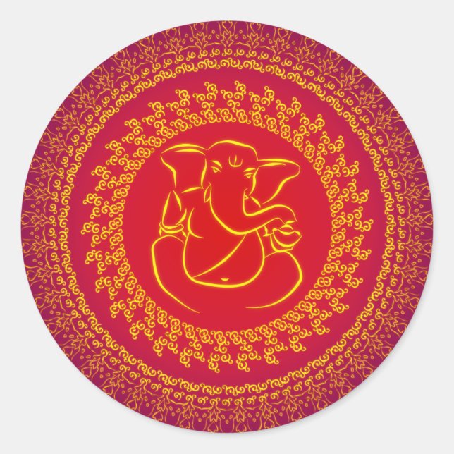 Elegant Classy Ganesh/ Indian God Sticker (Front)