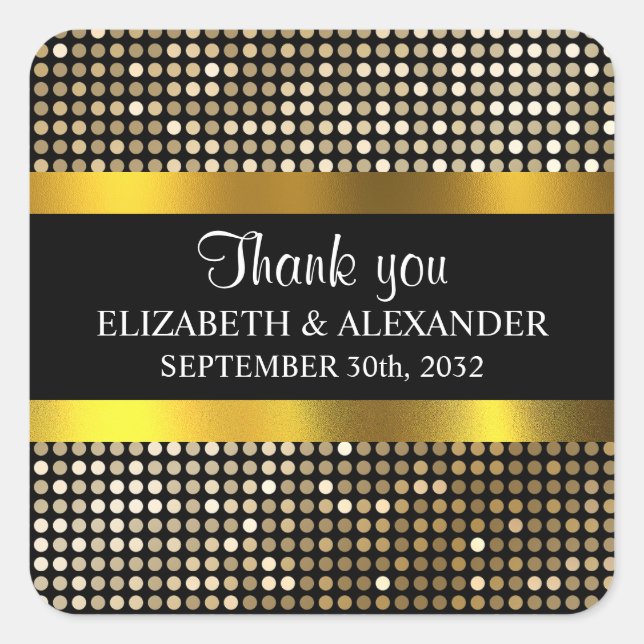 Elegant Classy Gold Damask Embossed Look  Square Sticker (Front)