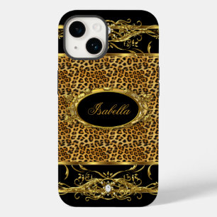 Elegant Classy Gold Leopard Black Case-Mate iPhone 14 Case