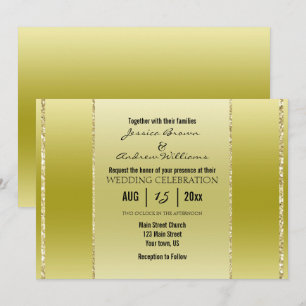 Elegant, Classy Gold Wedding Invitation