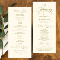 Elegant Classy Gold Yellow Cream Script Wedding