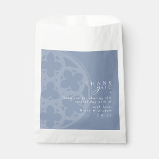Elegant Classy Gothic Cathedral Dusty Blue Wedding Favour Bag