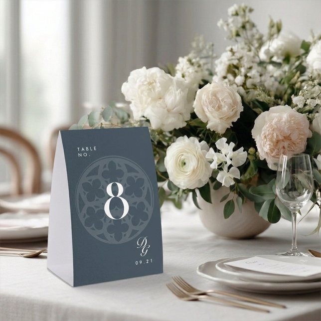 Elegant Classy Gothic Cathedral Green Table Number (Creator Uploaded)