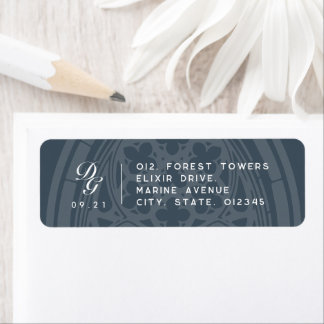 Elegant Classy Gothic Ornate Green Wedding Address Return Address Label