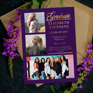 Elegant Classy Graduate Purple Graduation 3 Photo